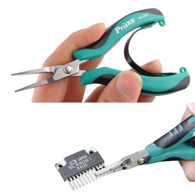 ProsKit PM-396H Stainless Steel Non-Toothed Flat-Nose Pliers Precision Electronic Flat-Jaw Pliers
