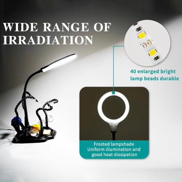 7 In 1 LED Magnifying Glass Repair Soldering Station Constant Temperature Soldering Iron Stand