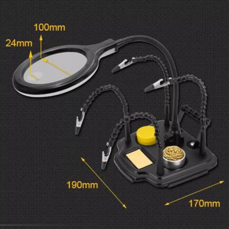 7 In 1 LED Magnifying Glass Repair Soldering Station Constant Temperature Soldering Iron Stand
