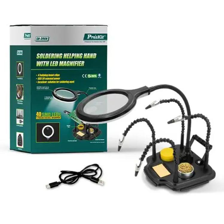 7 In 1 LED Magnifying Glass Repair Soldering Station Constant Temperature Soldering Iron Stand