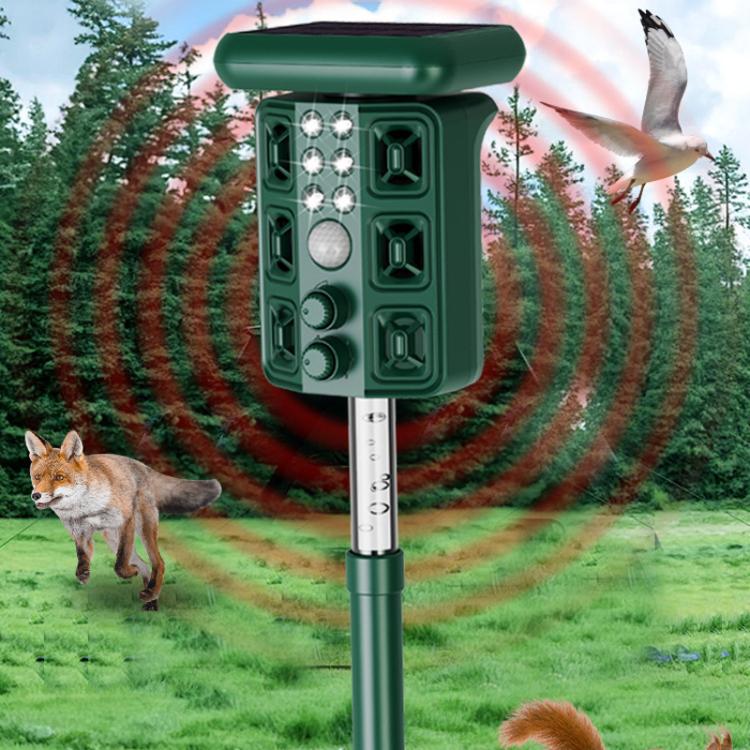 Outdoor Solar Ultrasonic Bird Rodent Repeller Courtyard Night Light