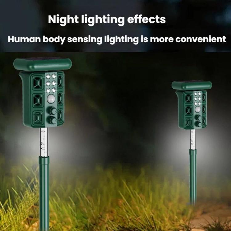 Outdoor Solar Ultrasonic Bird Rodent Repeller Courtyard Night Light