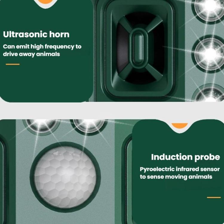 Outdoor Solar Ultrasonic Bird Rodent Repeller Courtyard Night Light