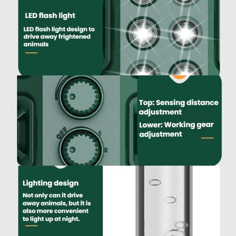 Outdoor Solar Ultrasonic Bird Rodent Repeller Courtyard Night Light