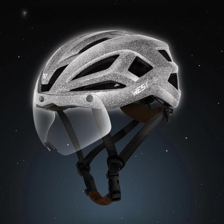 WEST BIKING Reflective Night Riding Bike Helmet with Magnetic Visor Lightweight & Breathable Unisex Cycling Helmet