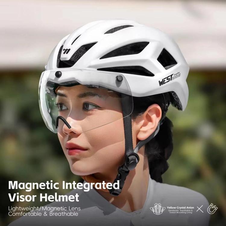 WEST BIKING Lightweight Bike Helmet with Magnetic Visor for Road & Mountain Cycling