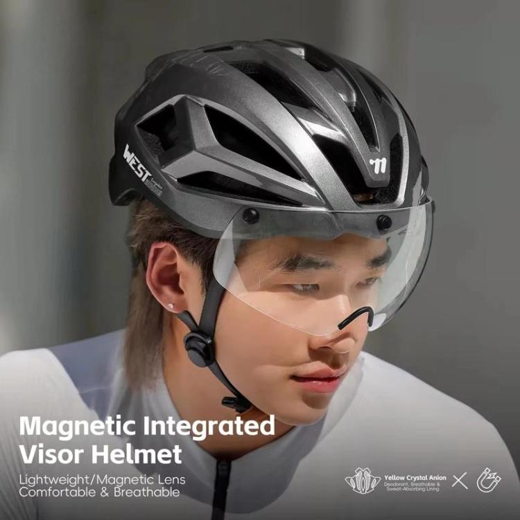 WEST BIKING Lightweight Bike Helmet with Magnetic Visor for Road & Mountain Cycling