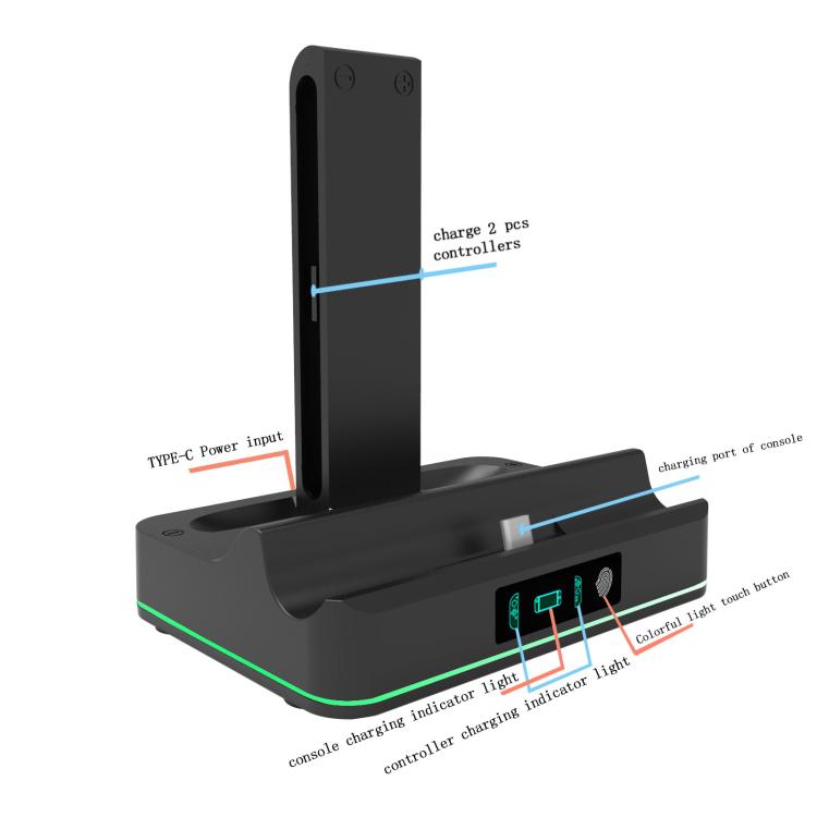 For Nintendo Switch 2 & Joy-Con Controllers KJH Charging Dock With Ambient Lighting