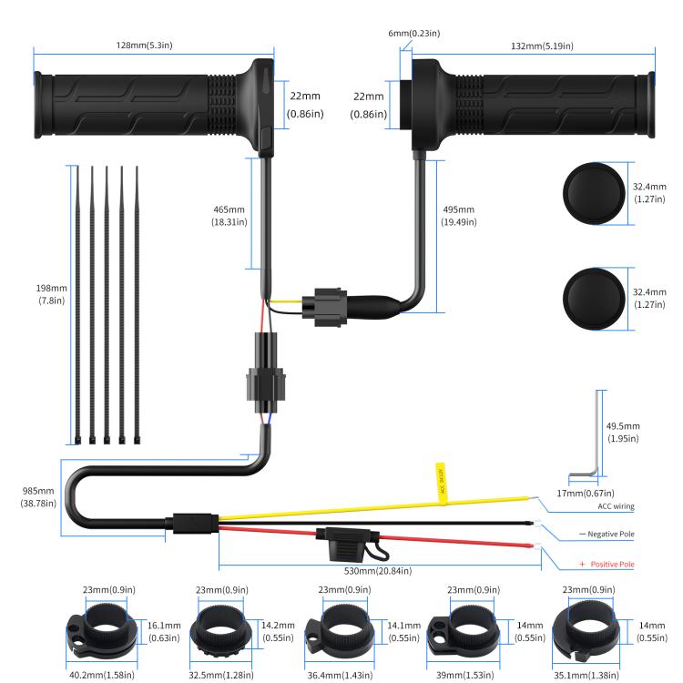 ACC Cable Motorcycle 6-speed Memory Heated Throttle Grip