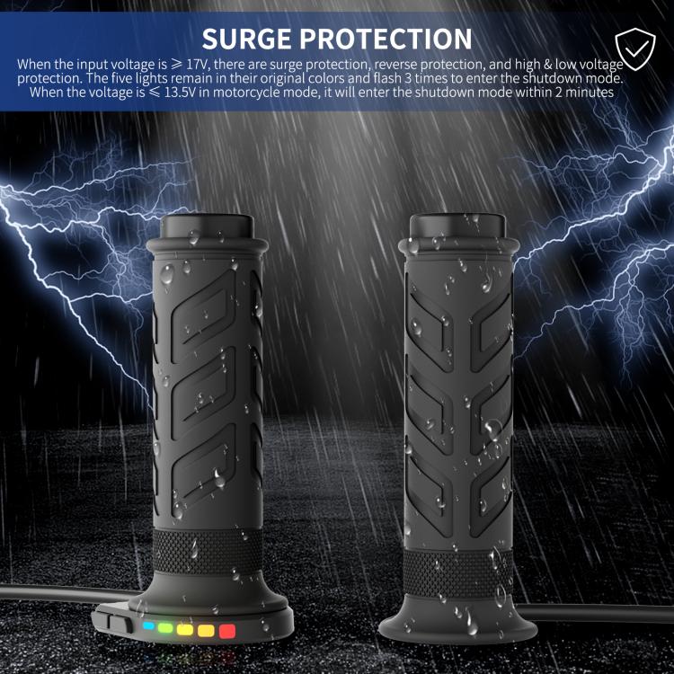 WUPP Rainbow Light Heated Motorcycle Handlebar Grips With Memory Function