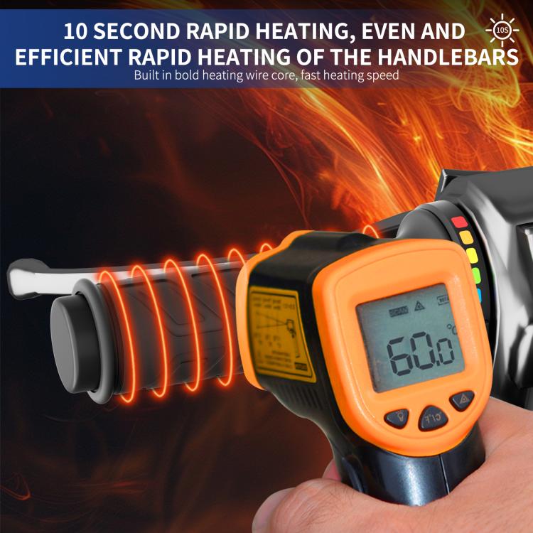 WUPP Rainbow Light Heated Motorcycle Handlebar Grips With Memory Function