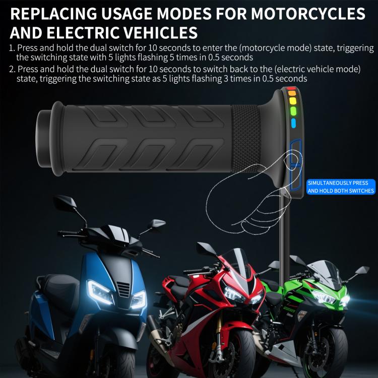 WUPP Rainbow Light Heated Motorcycle Handlebar Grips With Memory Function