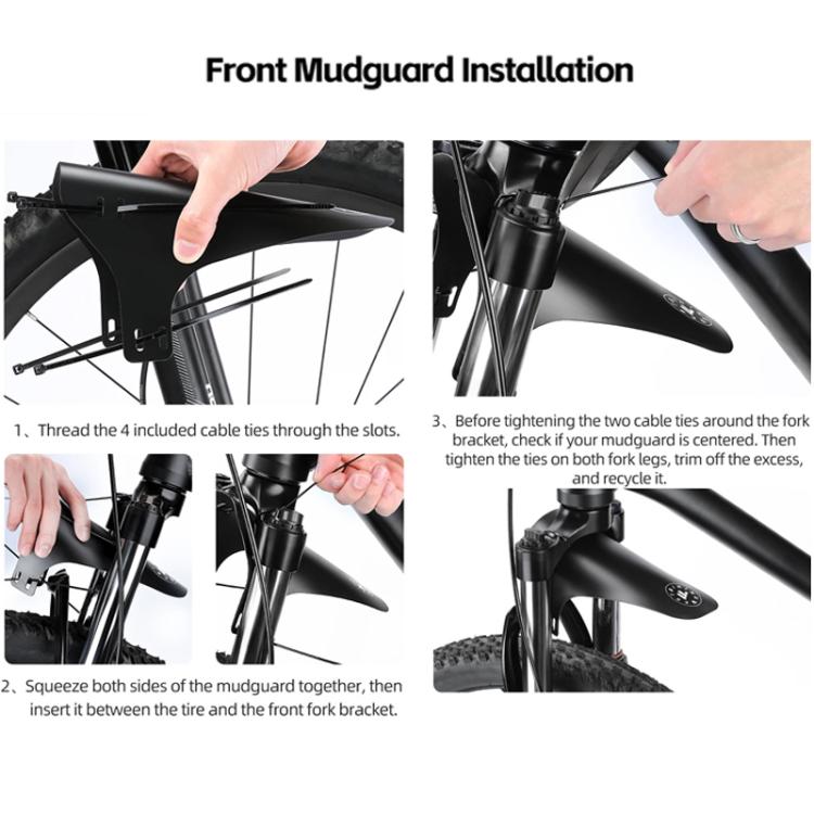 WEST BIKING YP0714043 Bicycle Front And Rear Fenders MTB Mountain Bike Fork Mudguard