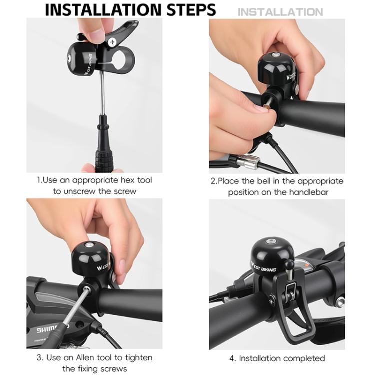 WEST BIKING YP0706058 Bicycle Aluminum Bell Folding Bike Mountain Bike Riding Bell Equipment