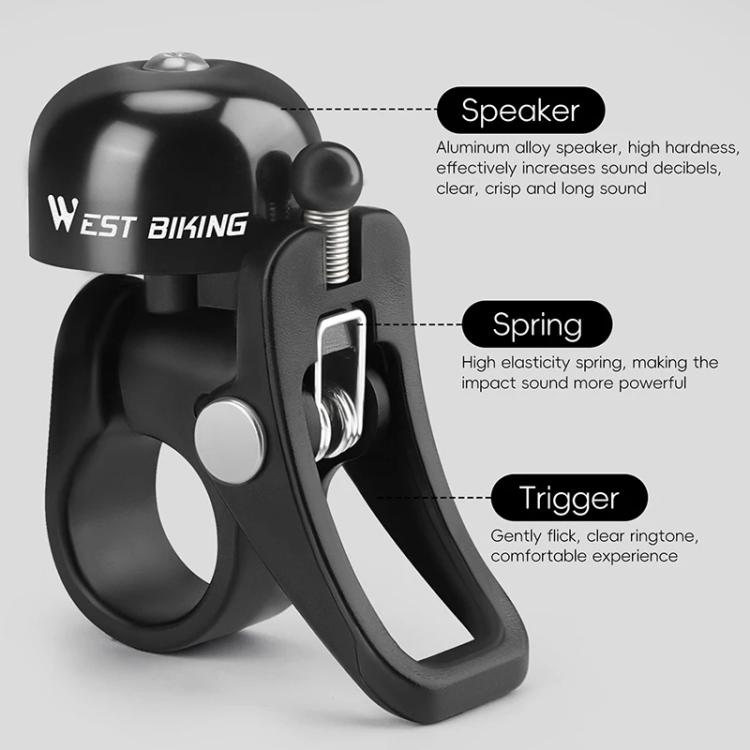 WEST BIKING YP0706058 Bicycle Aluminum Bell Folding Bike Mountain Bike Riding Bell Equipment