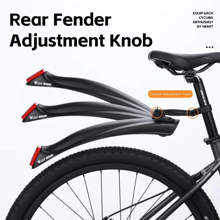 WEST BIKING Quick-Release Mountain Bike Fenders Set Reflective Front & Rear Mudguards for MTB