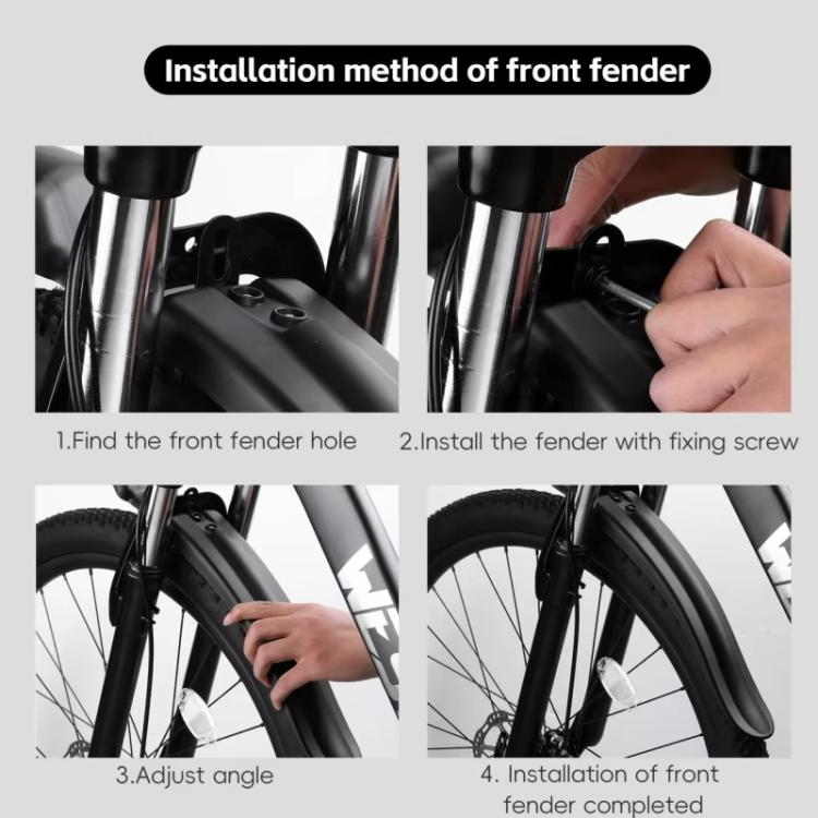 WEST BIKING Quick-Release Mountain Bike Fenders Set Reflective Front & Rear Mudguards for MTB