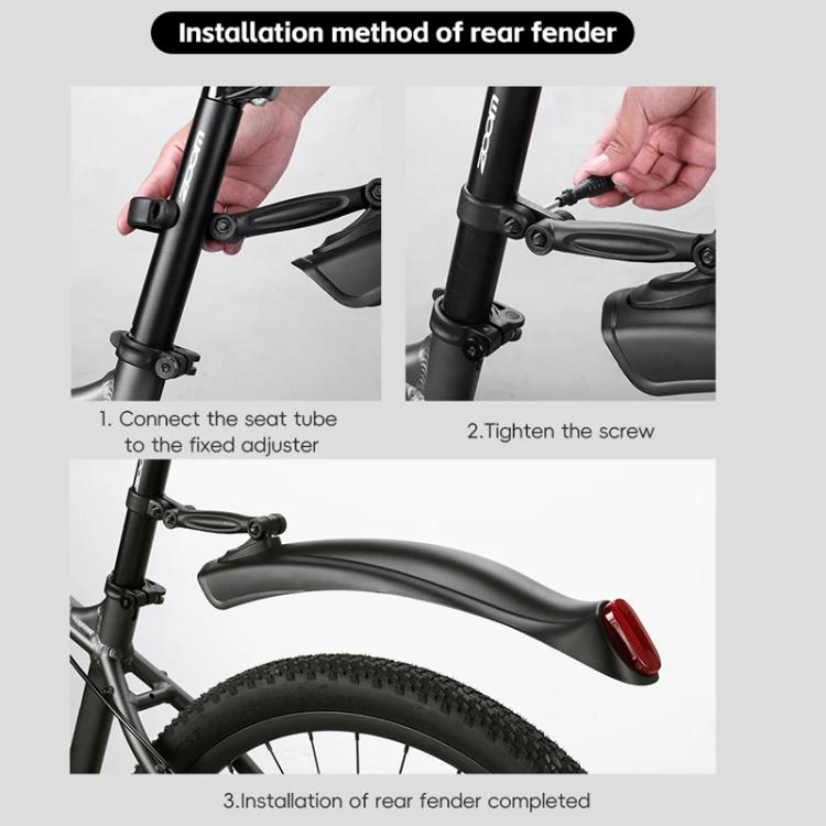 WEST BIKING Quick-Release Mountain Bike Fenders Set Reflective Front & Rear Mudguards for MTB