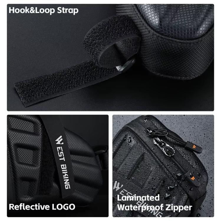 WEST BIKING Hard Shell Bike Saddle Bag Cycling Seat Pack with Reflective Strips & Tail Light Mount