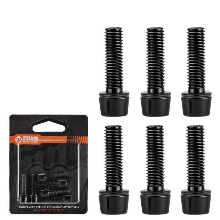 WEST BIKING  6pcs /Pack M5x18mm Titanium-Coated Bike Stem Screws for Mountain Bicycles