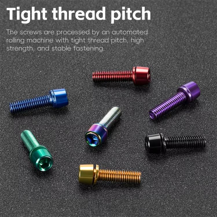 WEST BIKING  6pcs /Pack M5x18mm Titanium-Coated Bike Stem Screws for Mountain Bicycles