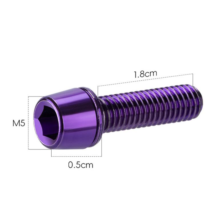 WEST BIKING  6pcs /Pack M5x18mm Titanium-Coated Bike Stem Screws for Mountain Bicycles