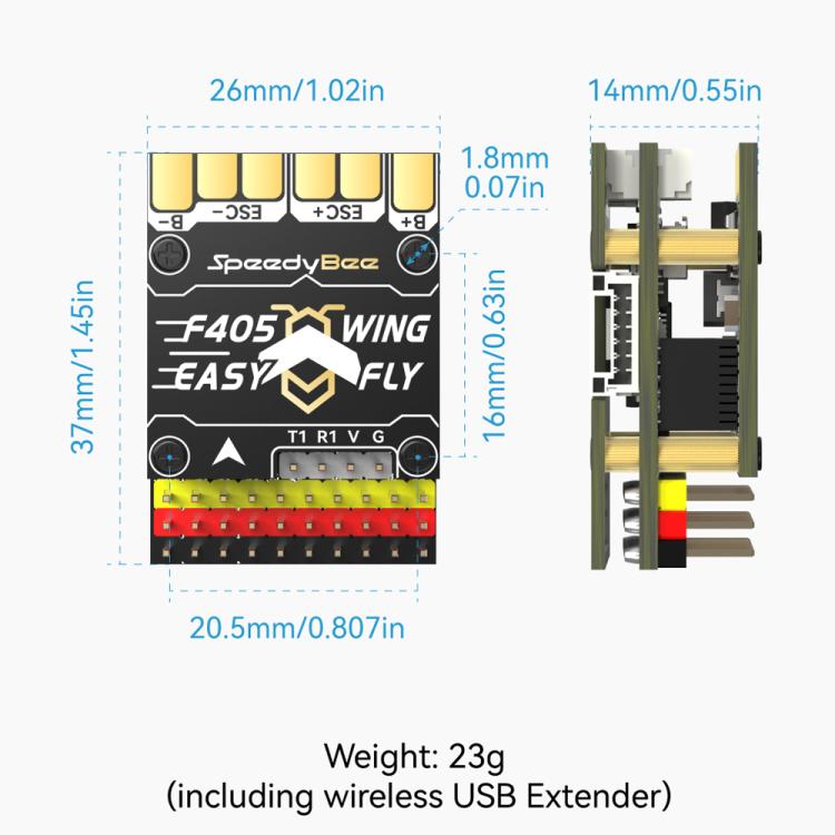 SpeedyBee F405 WING MINI Fixed Wing Flight Controller 2-6S LiPo For RC Fixed Wing Model