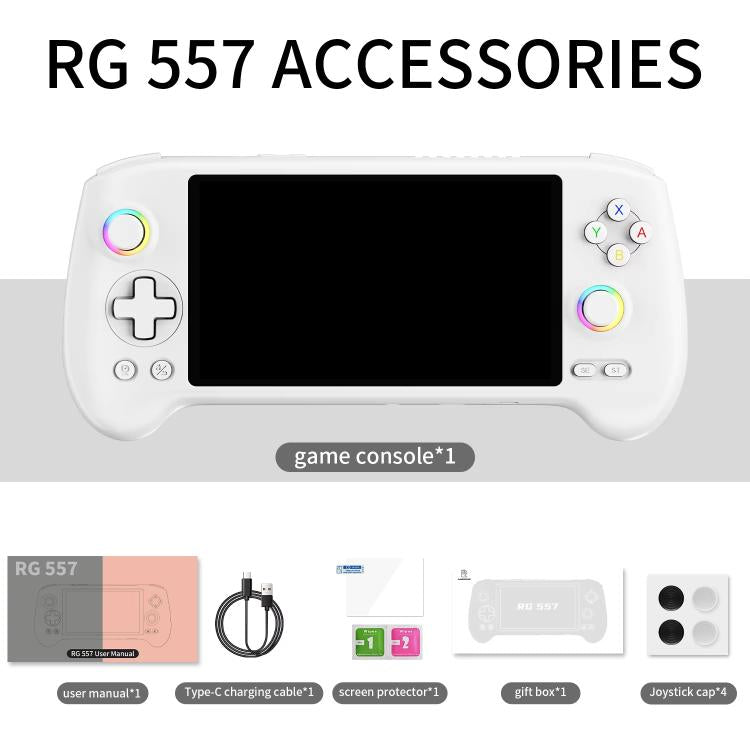 ANBERNIC RG557 Handheld Game Console 5.48-Inch AMOLED Screen Android 14 Video Game Player