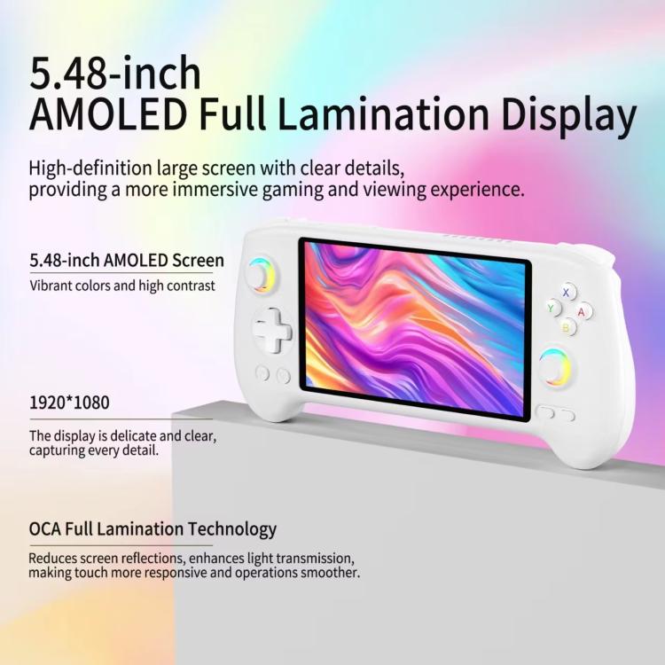 ANBERNIC RG557 Handheld Game Console 5.48-Inch AMOLED Screen Android 14 Video Game Player