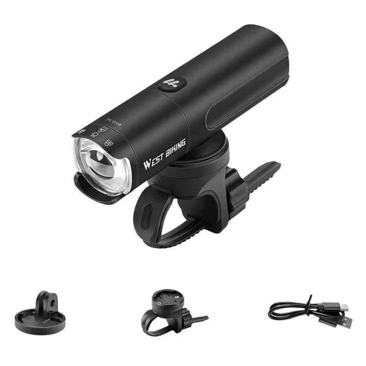 WEST BIKING Bicycle High-Brightness Rechargeable Headlight With Power Reminder Rotatable Function