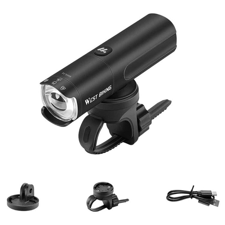 WEST BIKING Bicycle High-Brightness Rechargeable Headlight With Power Reminder Rotatable Function
