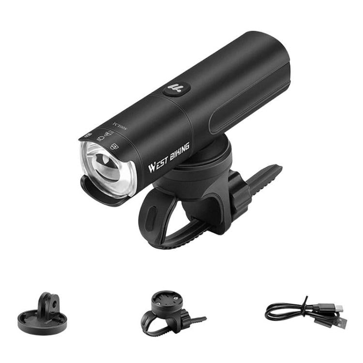 WEST BIKING Bicycle High-Brightness Rechargeable Headlight With Power Reminder Rotatable Function