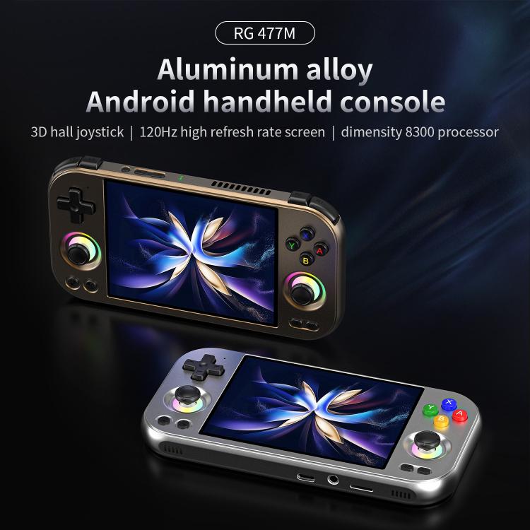 ANBERNIC RG 477M  Android 14 Handheld Game Console With Aluminum Alloy Body, 4.7-Inch LTPS In-Cell Touch Screen, 3D Hall Joystick & Self-Developed AI Assistant