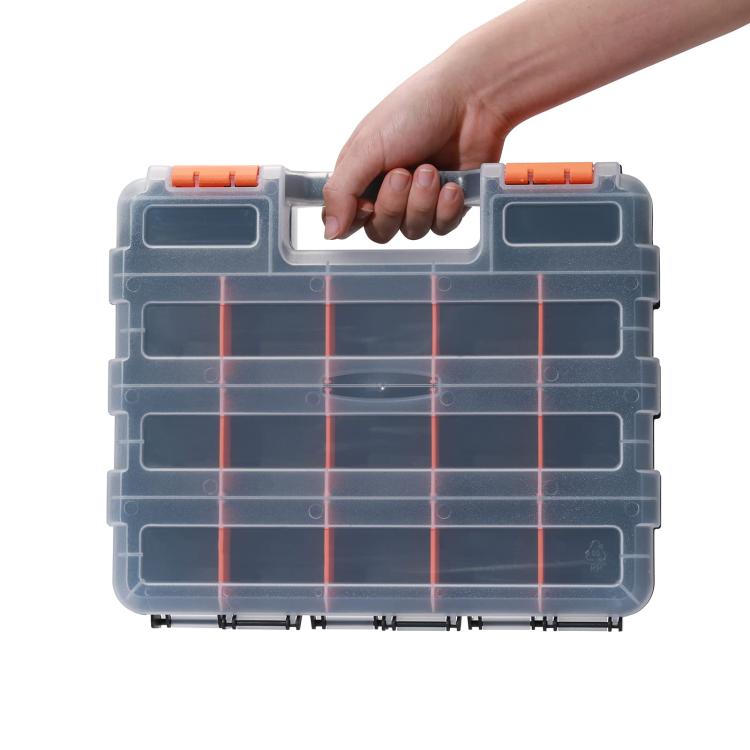 Plastic Multi-Function Portable Parts And Tools Flip-Top Storage Box