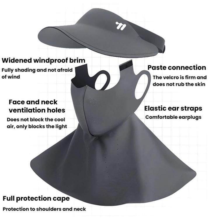 WEST BIKING 3 In 1 UV-Protective Cooling Mesh Breathable Detachable Sun Hat Face Mask Neck Scarf