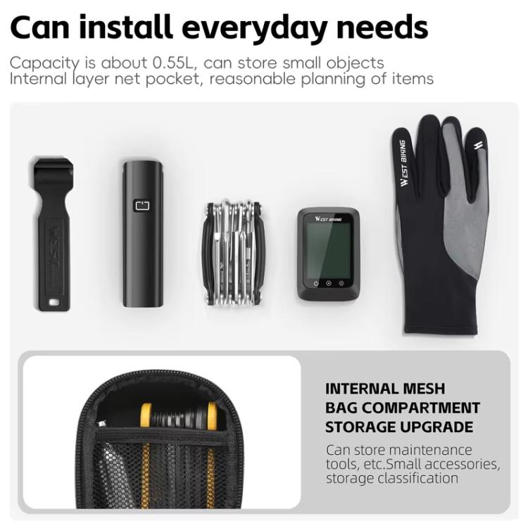 WEST BIKING Bicycle Hard-Shell Tail Bag Waterproof Quick-Release Cycling Bag