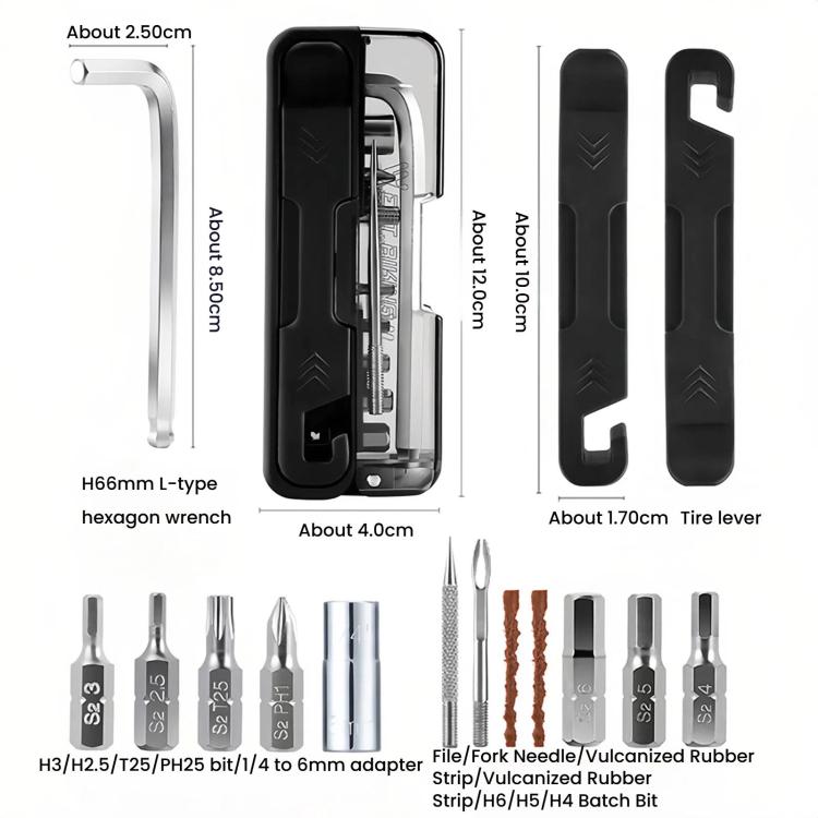 WEST BIKING 14 In 1 Bicycle Repair Tool Set Mini Multi-Functional Wrench Tool Set