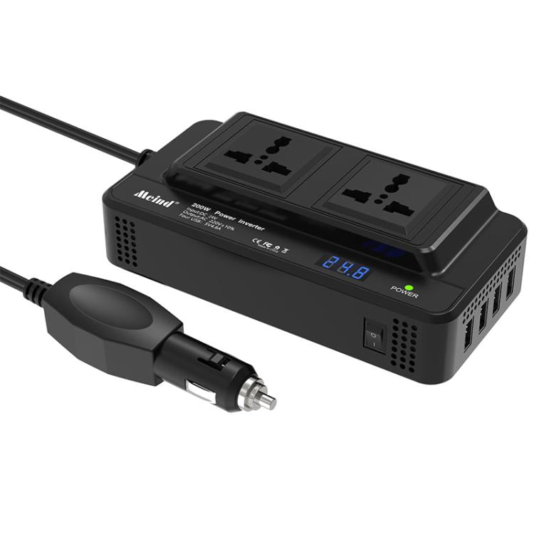 Meind 200W Car Inverter To 220V Fast Charging Dual Socket