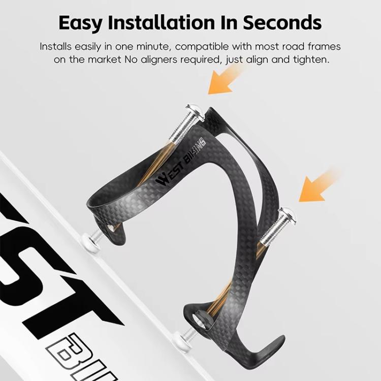 WEST BIKING Bicycle Carbon Fiber Water Bottle Cage Lightweight Cycling Water Bottle Holder