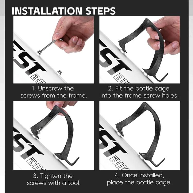 WEST BIKING Bicycle Carbon Fiber Water Bottle Cage Lightweight Cycling Water Bottle Holder