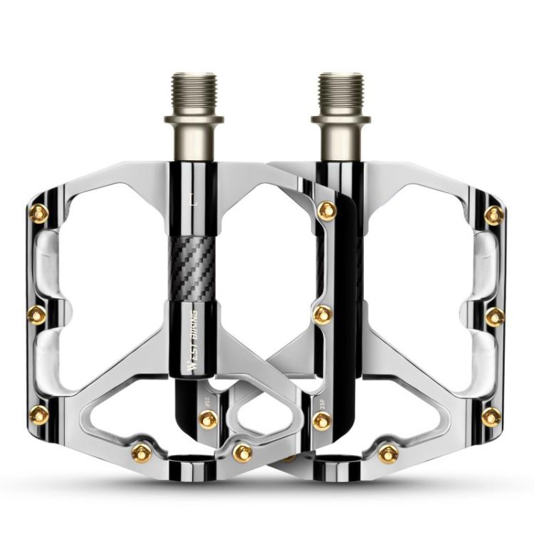 WEST BIKING 1pair Colorful Electroplated Bicycle Pedals 3 Bearing Aluminum Alloy Mountain / Road Bike Pedals
