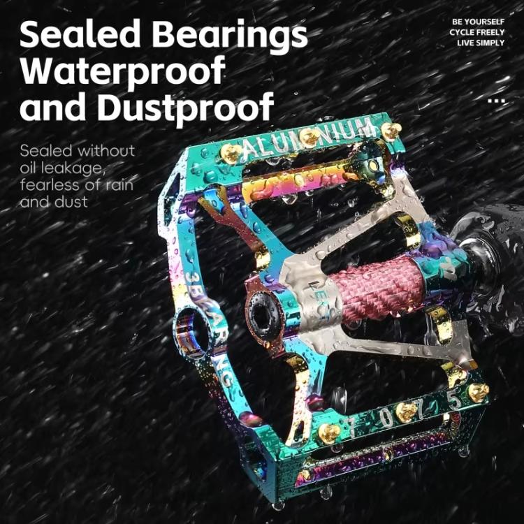 WEST BIKING 1pair Colorful Electroplated Bicycle Pedals 3 Bearing Aluminum Alloy Mountain / Road Bike Pedals