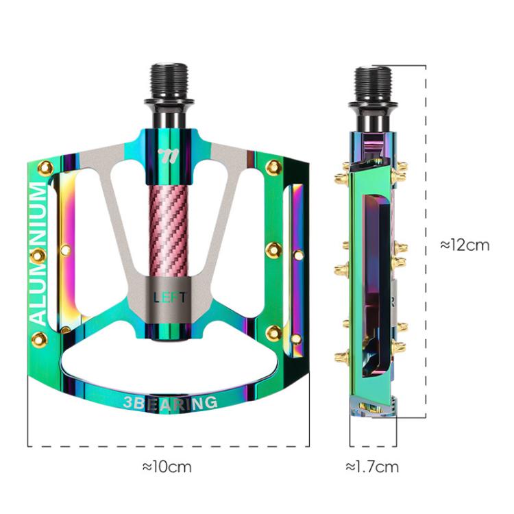WEST BIKING 1pair Colorful Electroplated Bicycle Pedals 3 Bearing Aluminum Alloy Mountain / Road Bike Pedals