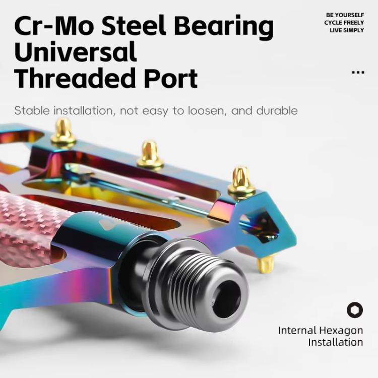 WEST BIKING 1pair Colorful Electroplated Bicycle Pedals 3 Bearing Aluminum Alloy Mountain / Road Bike Pedals