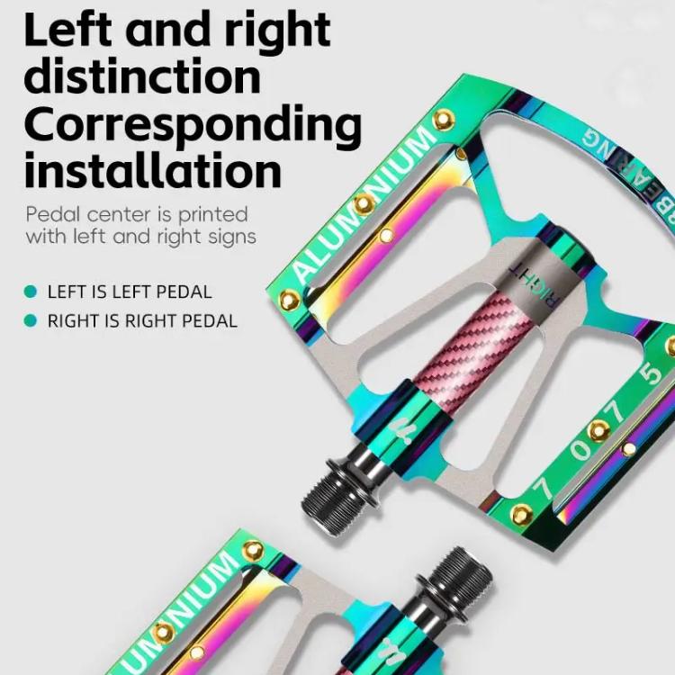 WEST BIKING 1pair Colorful Electroplated Bicycle Pedals 3 Bearing Aluminum Alloy Mountain / Road Bike Pedals