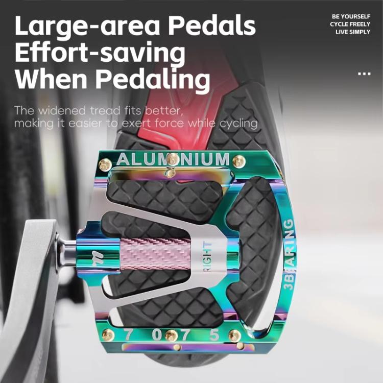 WEST BIKING 1pair Colorful Electroplated Bicycle Pedals 3 Bearing Aluminum Alloy Mountain / Road Bike Pedals