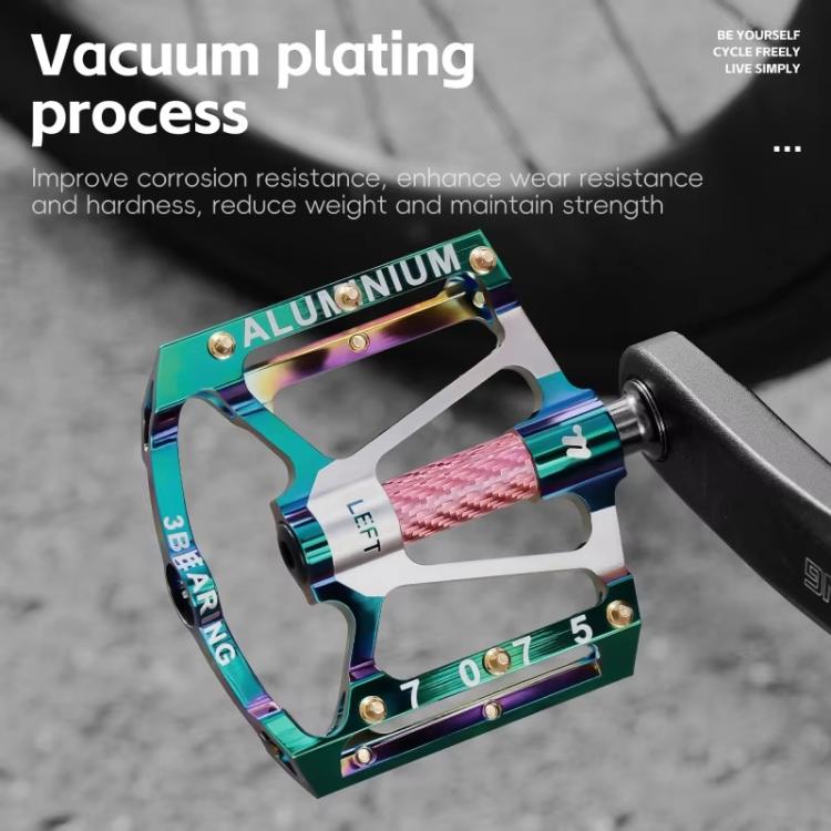 WEST BIKING 1pair Colorful Electroplated Bicycle Pedals 3 Bearing Aluminum Alloy Mountain / Road Bike Pedals