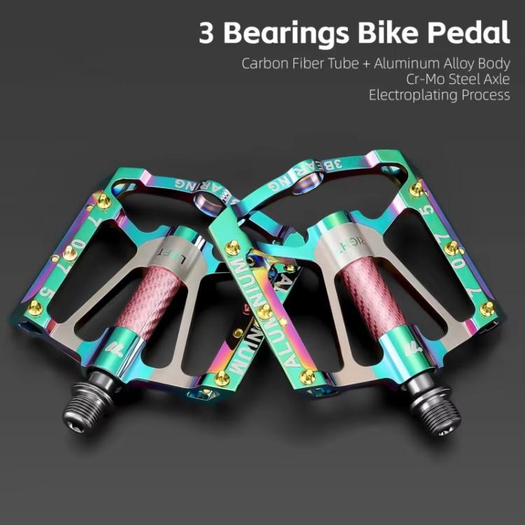 WEST BIKING 1pair Colorful Electroplated Bicycle Pedals 3 Bearing Aluminum Alloy Mountain / Road Bike Pedals
