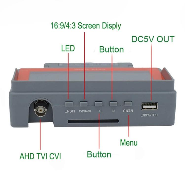 5300ACT 5 Inch HD Surveillance Tester Analog/Coaxial AHD/TVI/CVI Supports 8MP Engineering Tool
