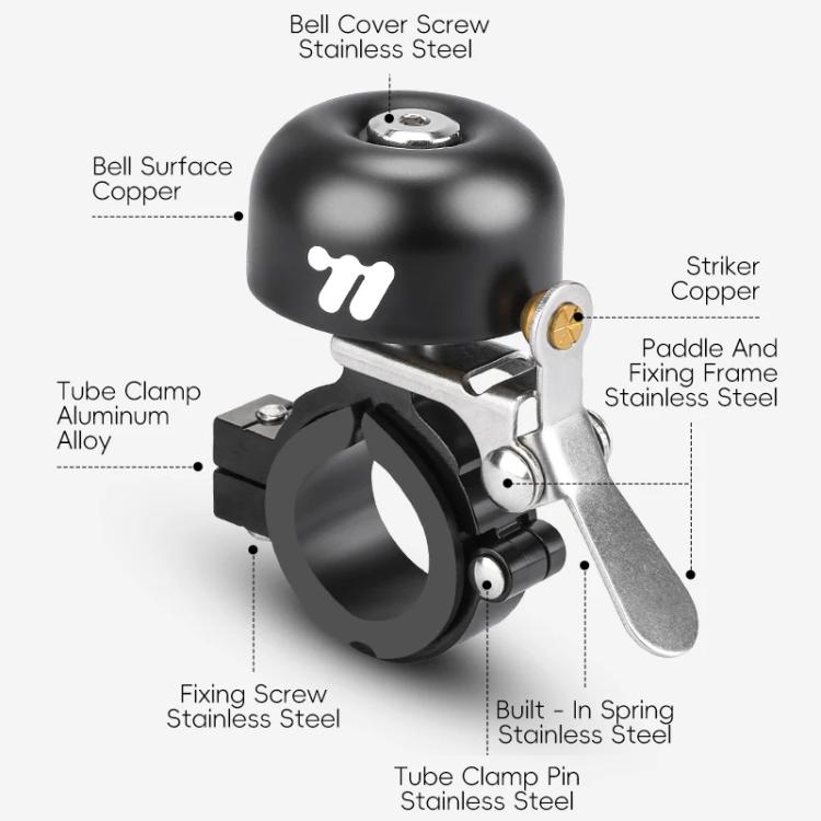 WEST BIKING Mountain Bike Bell Vintage Copper Bicycle Bell